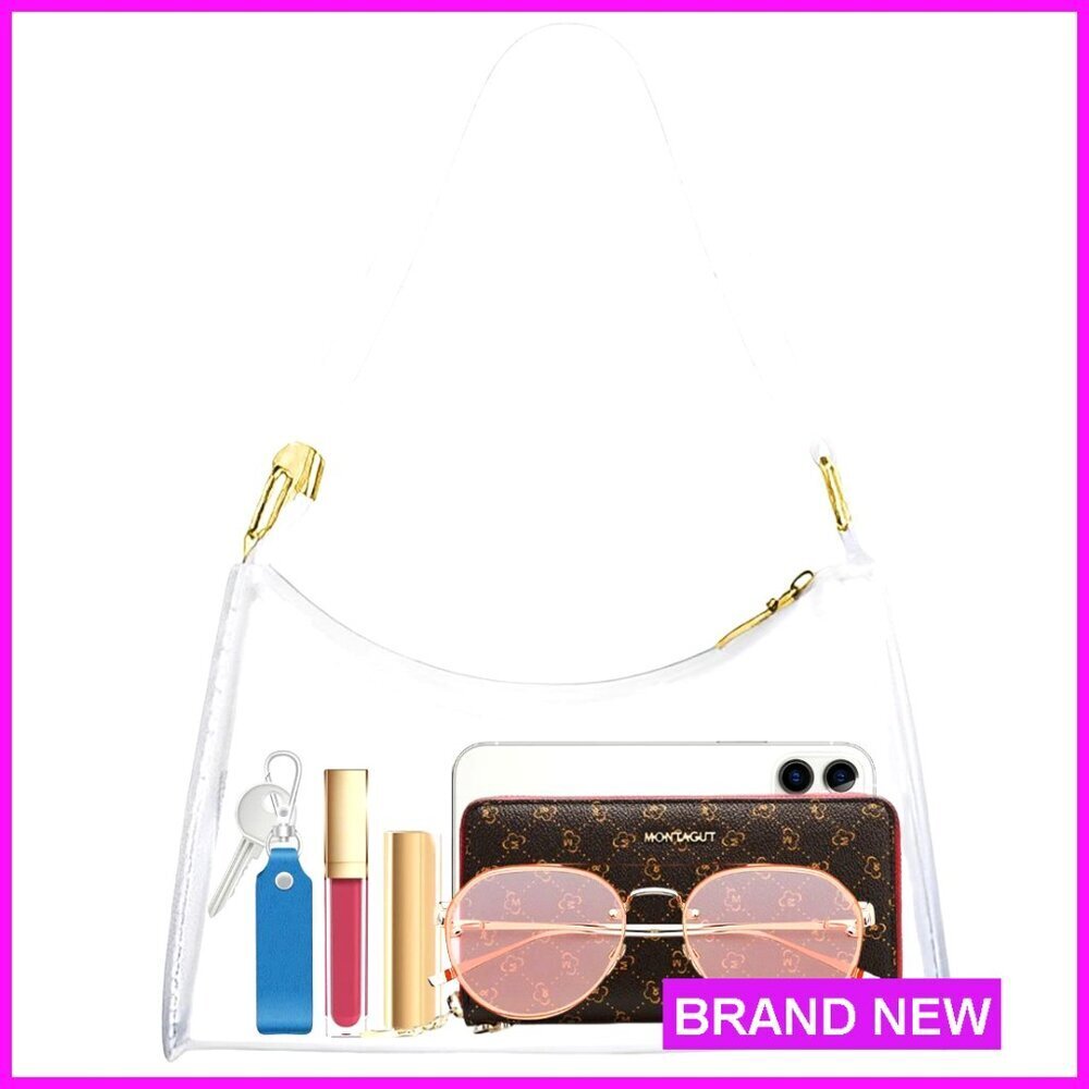 Clear Stadium Approved Crossbody Bag, PVC Purse for Concerts & Sports